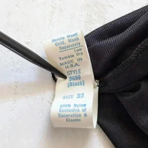 OLGA VINTAGE NIGHTGOWN Black Maxi Full Sweep Glam Goth Slip Sexy Dress Size S - Picture 9 of 9